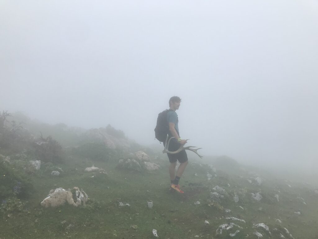 Lee Firman hiking in mountains in Asturias
