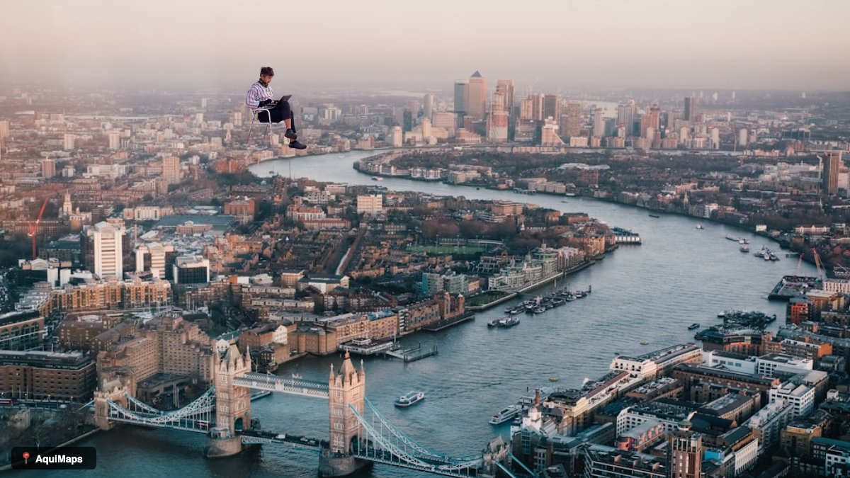 Sitting on a chair in London